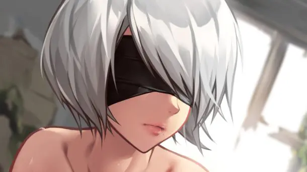 NieR: Automata: 2B luce sus muslos en una sensual figura — Kudasai