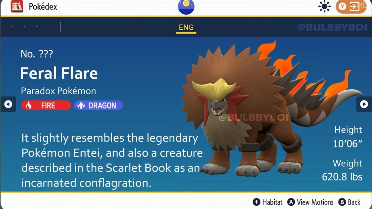 Pokemon Paradox Entei