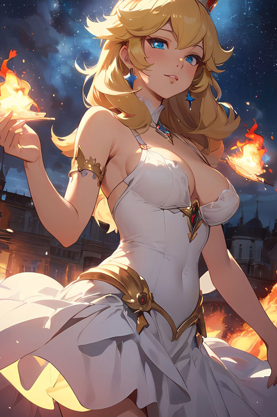 Mario Bros: Las Atractivas Peach Y Bowsette Deleitan En Antajoras Ilustraciones