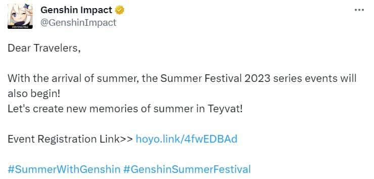 Genshin Impact Festival De Verano