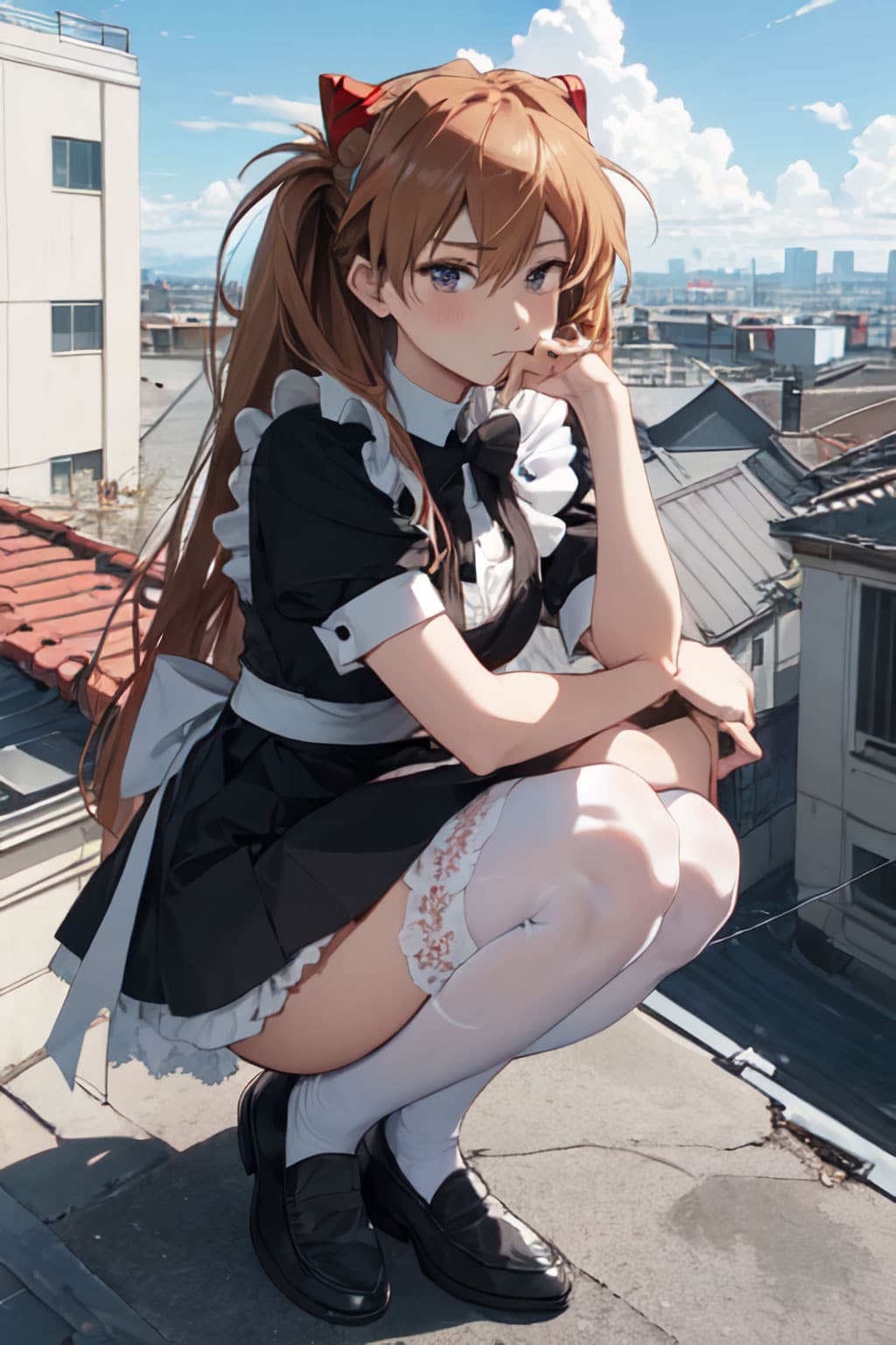 Asuka De Evangelion Se Convierte En Una Linda Maid En Ilustraciones