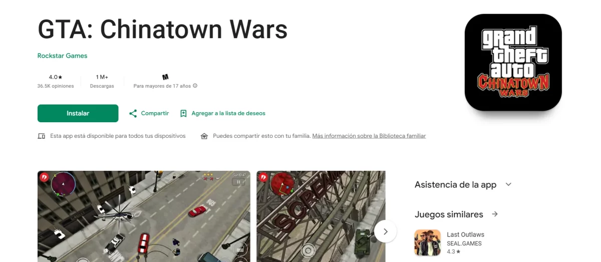 Grand Theft Auto: Chinatown Wars Gratis En Google Play Store