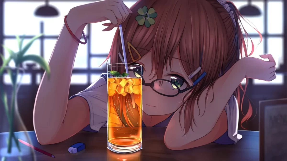 Seiyuu Alcoholica Chica Anime Bebiendo