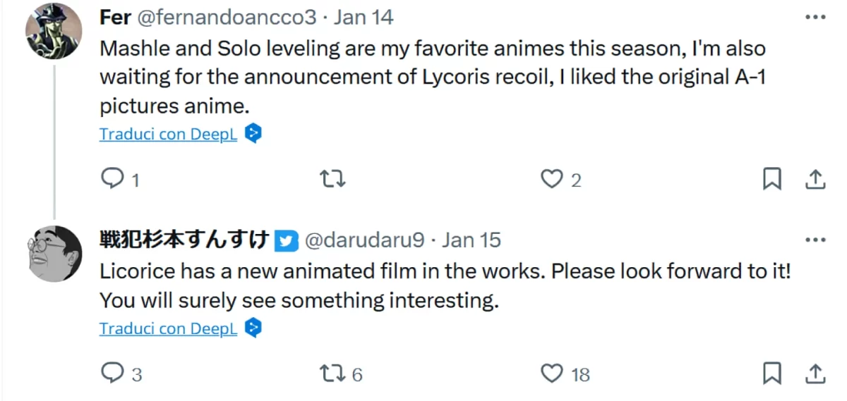 Lycoris Recoil Anime