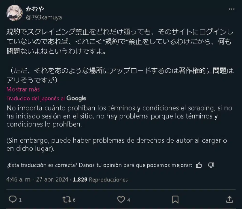 Japon Ia Reemplaza Novelistas Twitter Captura 03