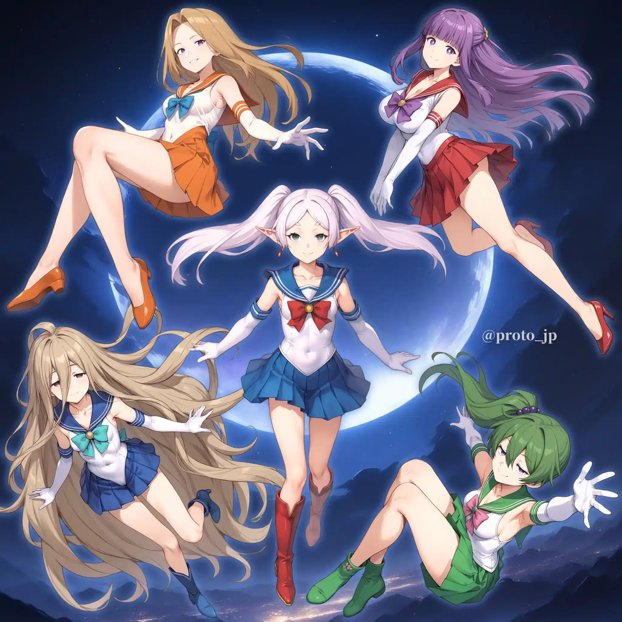 Las Waifus De Sousou No Frieren Se Viste Como La Protaginistas De Sailor Moon Scaled