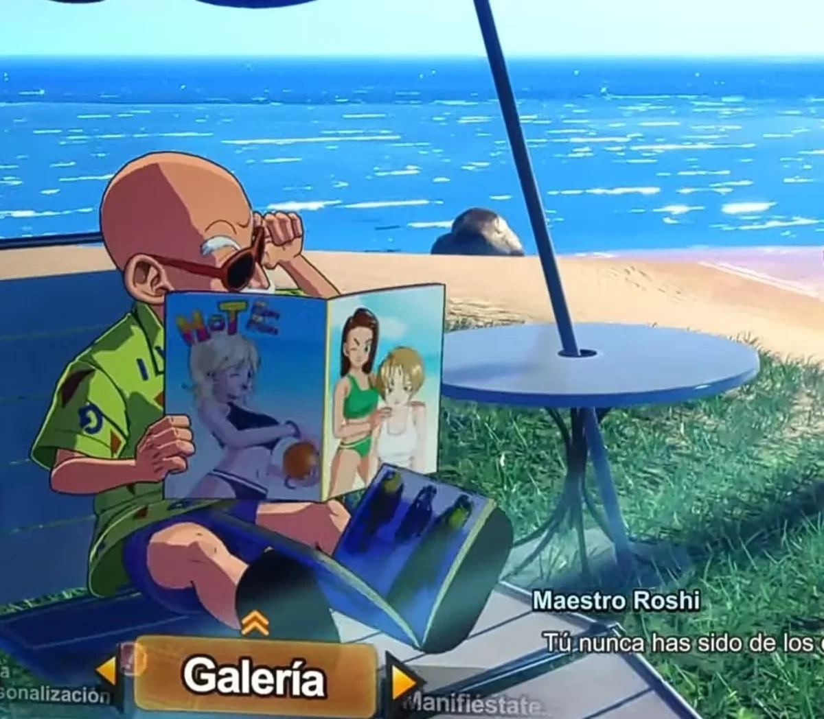 Roshi Con Revistas En Dragon Ball