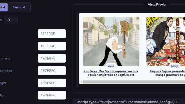 Lanzamos widget oficial para compartir noticias de anime en tu sitio web